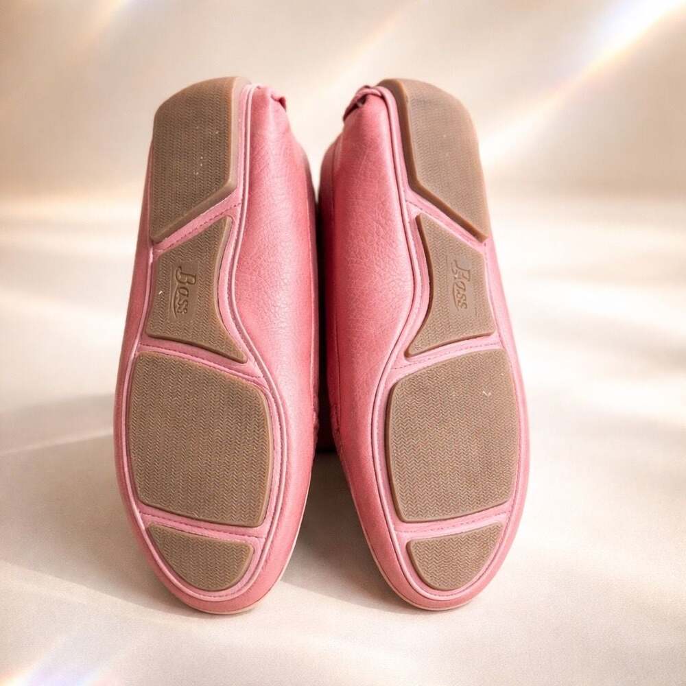 G.H. Bass & Co. Pink Pebbled Leather Penny Driving Loafers - Picture 2 of 3